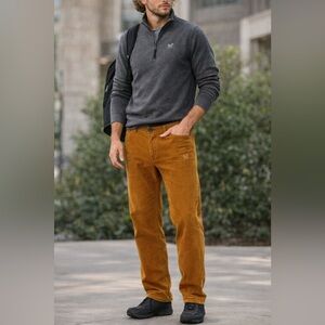 Arc’teryx Men’s Corduroy Pants 38x35.5 Mustard Brown Trim Fit Straight Leg